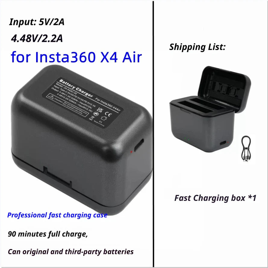 AMagisn Dual-Channel Battery Charger Hub for Insta360 X4 Air