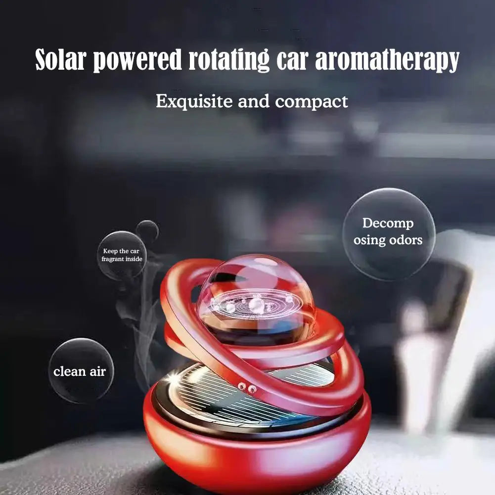 Solar Rotating Crystal Ball Car Aromatherapy Ornament