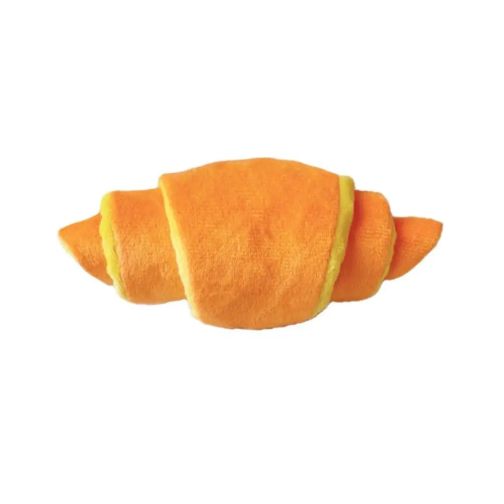 Snuffle Croissant Dog Toy – Plush Squeaky Treat Puzzle