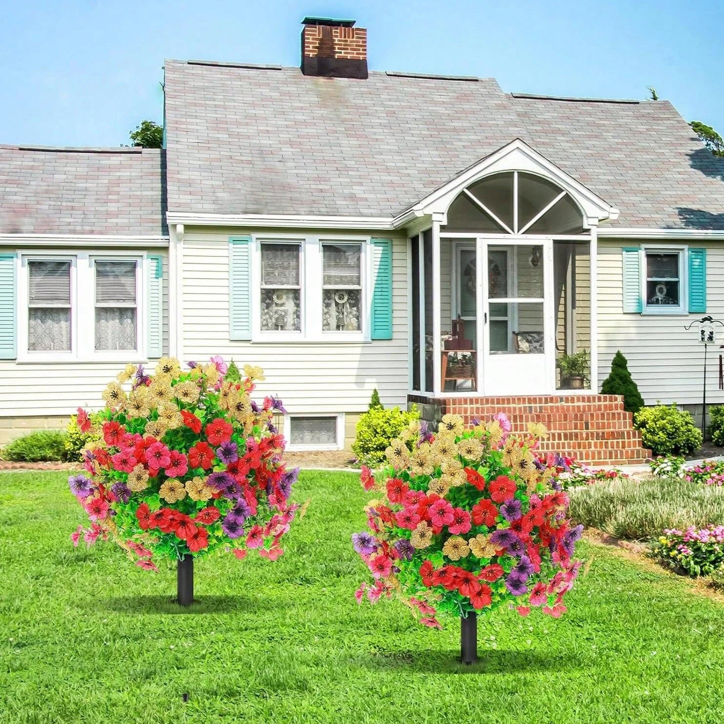 Colorful Artificial Flower Ball Ground Insert | Wedding & Garden