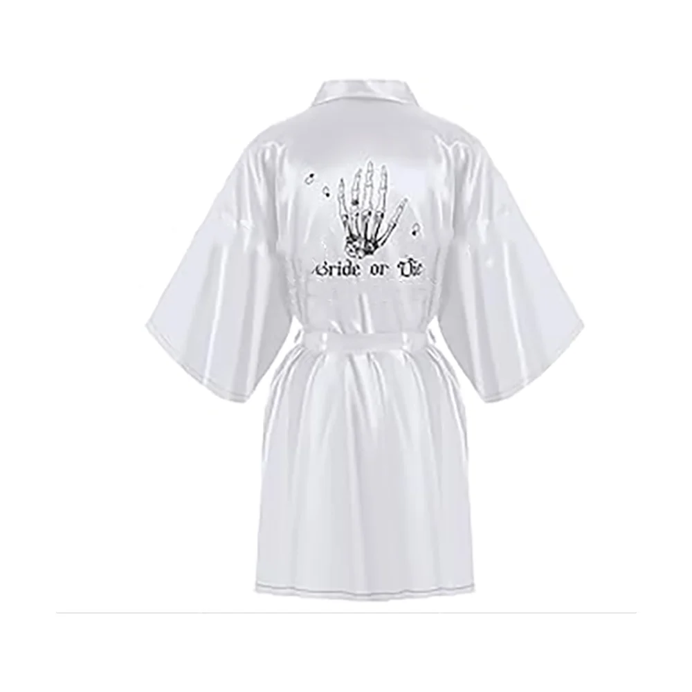 Bridesmaids Till Death Do Us Bride or Die Bachelorette Robes Black White Bridal Shower Gothic Halloween Wedding Decor Spa Party Peaceful Pleasures Health and Wellness 1Pcs BRobe M