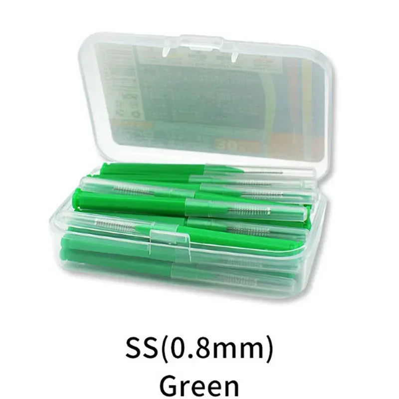 Interdental Brush Set 30 Pcs – I-Shape Toothpick & Dental Floss