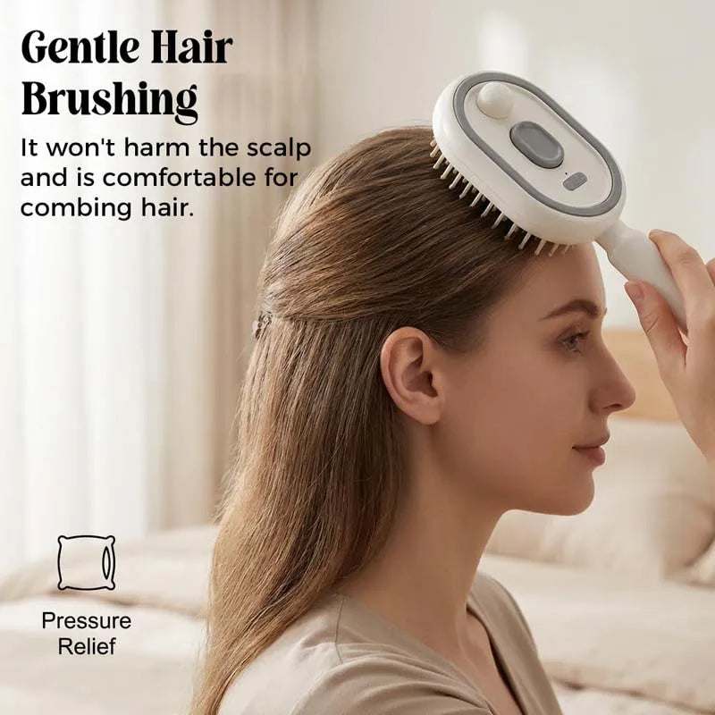 Premium Red Light Hair Care Comb USB Atomizing Vibration Cushion Brush with One Key Self Clean for Scalp SPA Peaceful Pleasures Health and Wellness