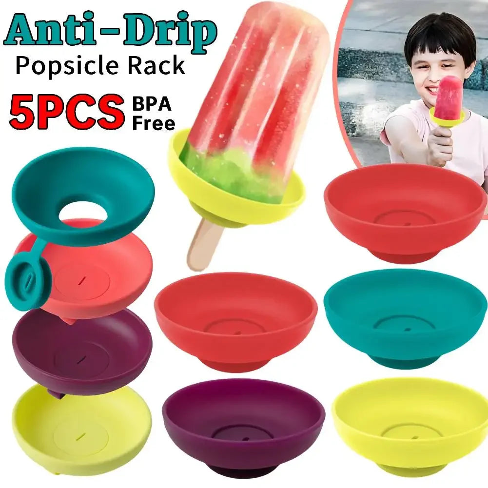 Silicone Popsicle Drip Catcher – 5-Pack Reusable Ice Cream Holder Peaceful Pleasures Health and Wellness