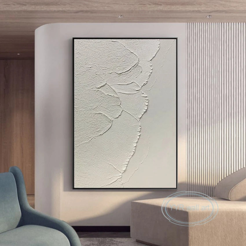 Minimalist Advanced Handmade Abstract Oil Painting, Black and White Texture, Wall Art, Canvas Decoration, Living Room Poster, Be Peaceful Pleasures Health and Wellness