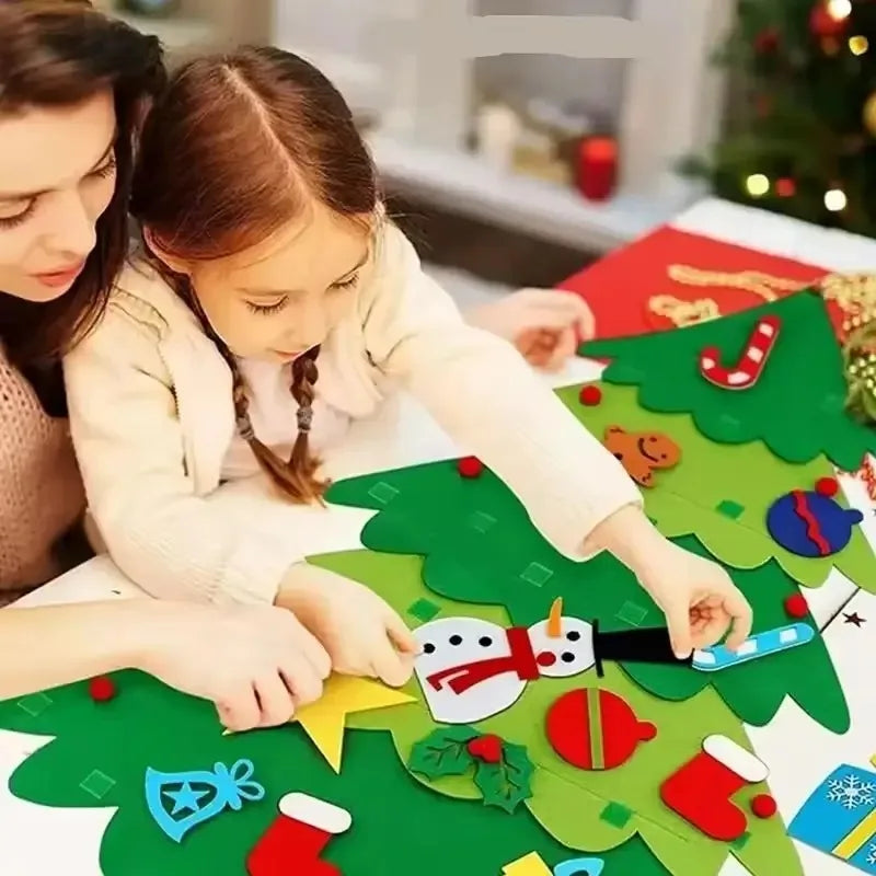 DIY Felt Christmas Tree Ornaments Set – Kids Hanging Decor
