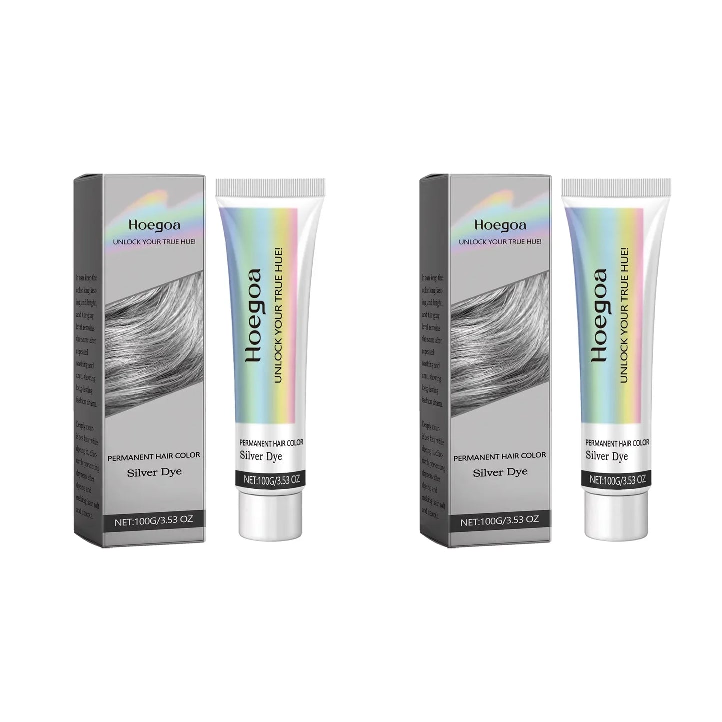 HOEGOA Smoky Gray Permanent Hair Dye Cream – Silver Unisex