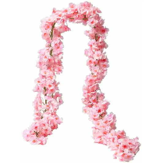 180CM Artificial Sakura Silk Flower Vine | Wedding & Home Decor Artificial Flower Vine Peaceful Pleasures Health and Wellness 1pc Pink