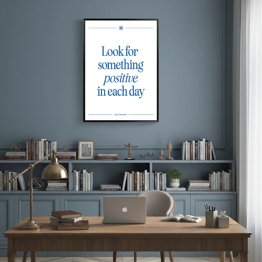Minimalist Blue Inspirational Quote Canvas Wall Art | Nordic Print Canvas Wall Art Peaceful Pleasures Health and Wellness