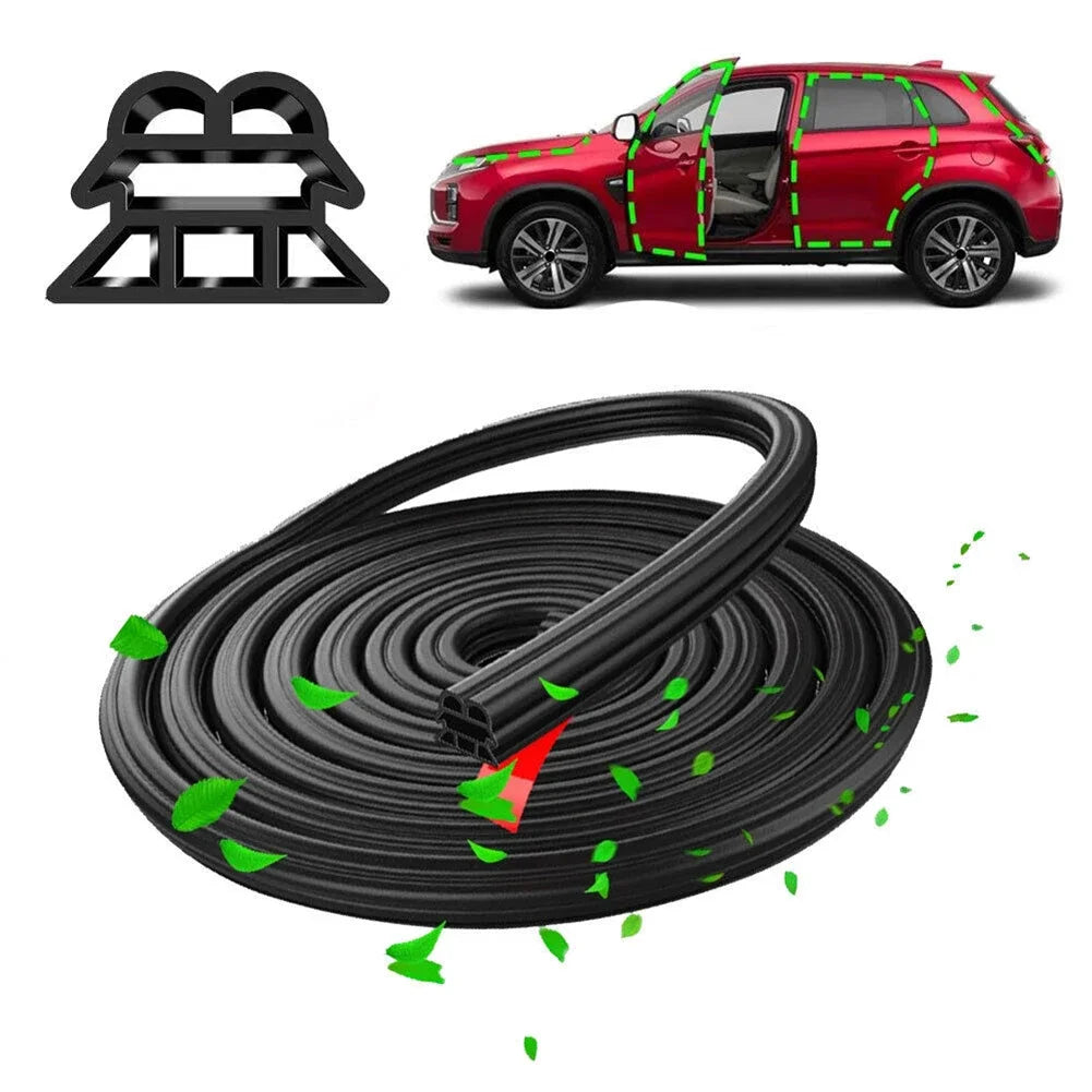 3-Layer Seal Strip Car Door Seal Strips Sound Insulation Weatherstrip Accessories Auto 5M Rubber Strips Peaceful Pleasures Health and Wellness