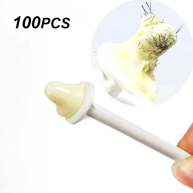 100PCS Nose Wax Sticks Multi Use Nose Wax Applicators For Painless Nose Hair Removal Tool Wax Accessories Cleaning Tool Peaceful Pleasures Health and Wellness