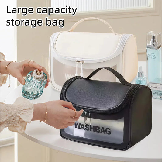 Large Transparent Waterproof PVC Travel Cosmetic Bag Travel Cosmetic Bag Peaceful Pleasures Health and Wellness