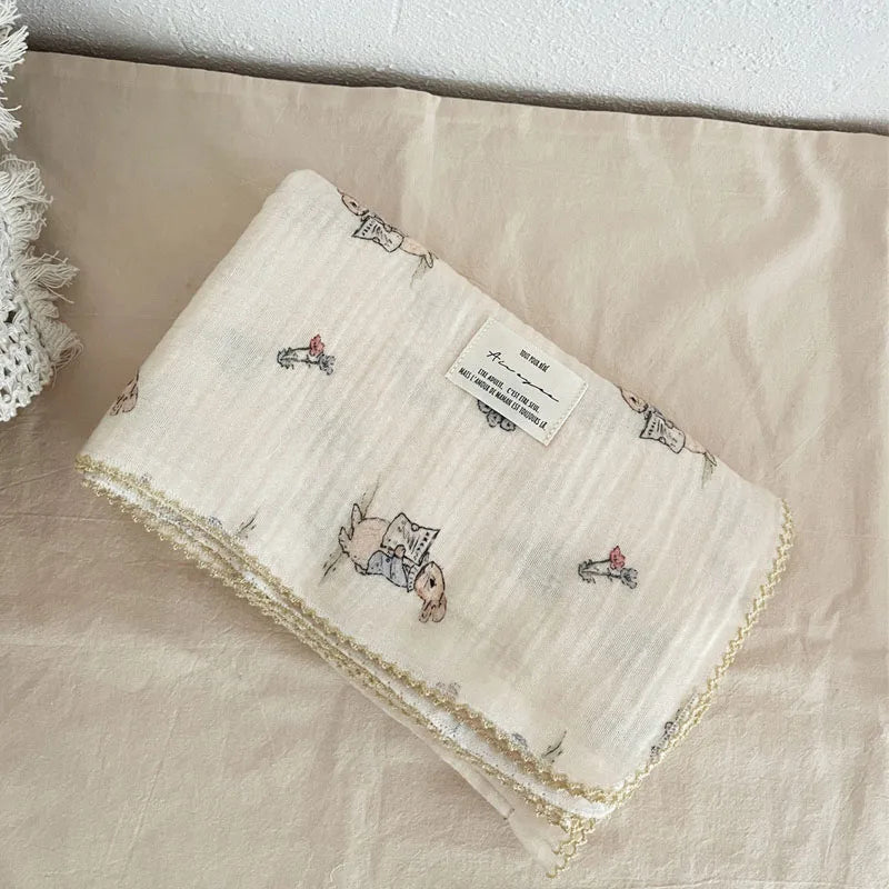 Baby Muslin Swaddle Blanket | 2-Layer Cotton & Bamboo Gauze