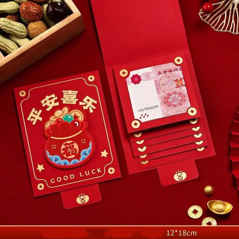 2026 Chinese New Year Pull-Out Red Envelope – 6 or 10 Slots