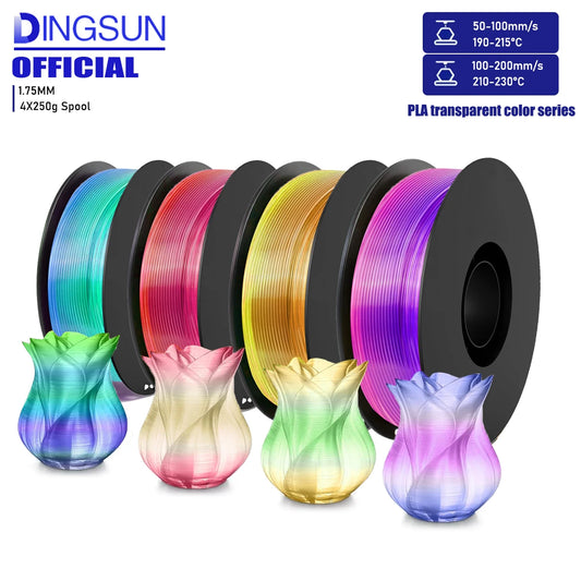 Gradient Multi-Color PLA Filament 1.75mm Bundle | 3D Maliang 3D Printer Filament Peaceful Pleasures Health and Wellness 4 Color set