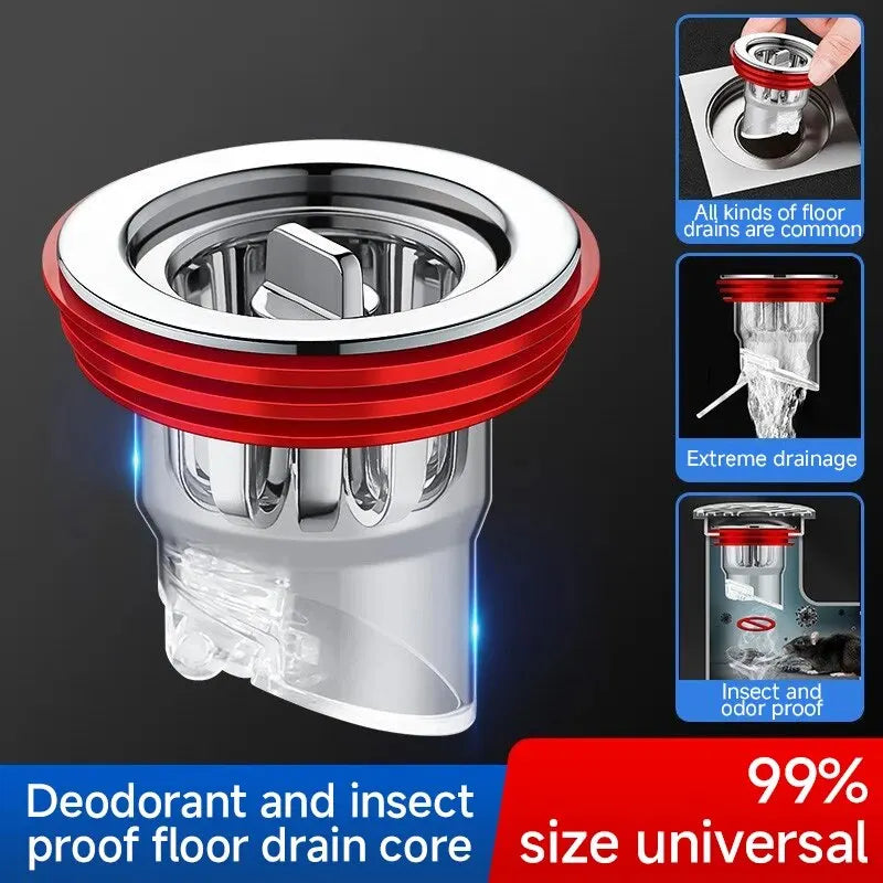 Brass Odor-Proof Floor Drain Insert – Backflow Preventer Plug