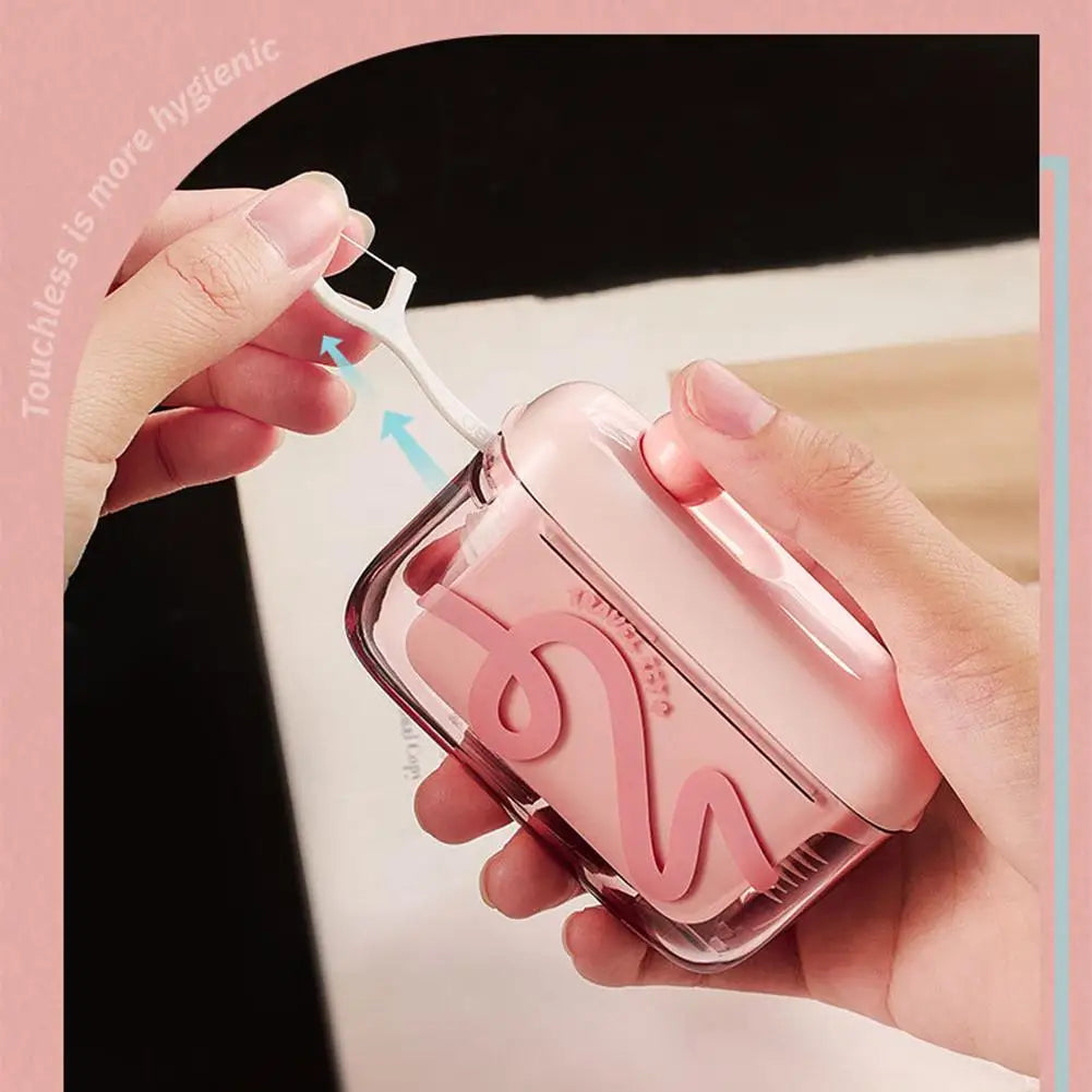 Dental Floss Pick Dispenser Dental Floss Storage Box Pop UP Design Floss Dispenser Refillable Toothpick Teeth Cleaning Tool for Peaceful Pleasures Health and Wellness