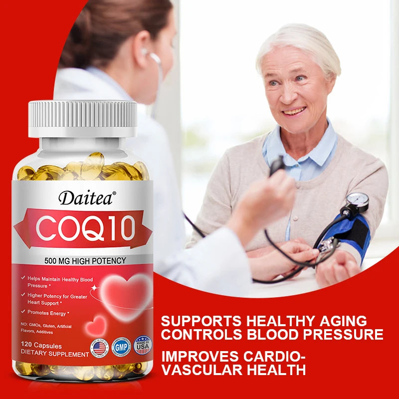 Coenzyme Q10 Capsules,High Concentration Vegetarian, Supports Blood Circulation, Stress Health and Physical Energy, Antioxidant Peaceful Pleasures Health and Wellness