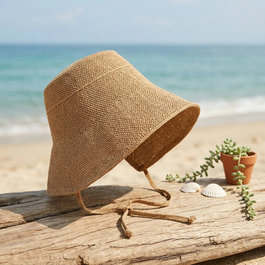 Wide Brim Straw Fisherman Hat Cotton Linen Sun Protections Cap For Outdoor Use Peaceful Pleasures Health and Wellness