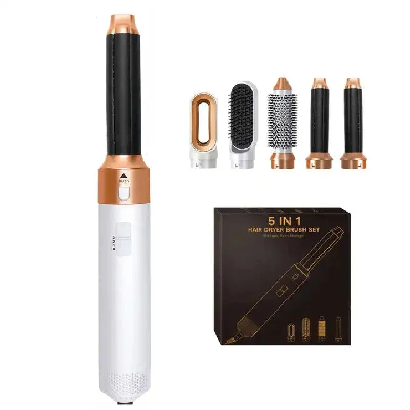 5 in 1 Hair Dryer Multi Hair Styler Curling Iron Hair Straightener With Hair Brush Hairdryer For Hair Dryer Hair Multi Styler Peaceful Pleasures Health and Wellness White EU