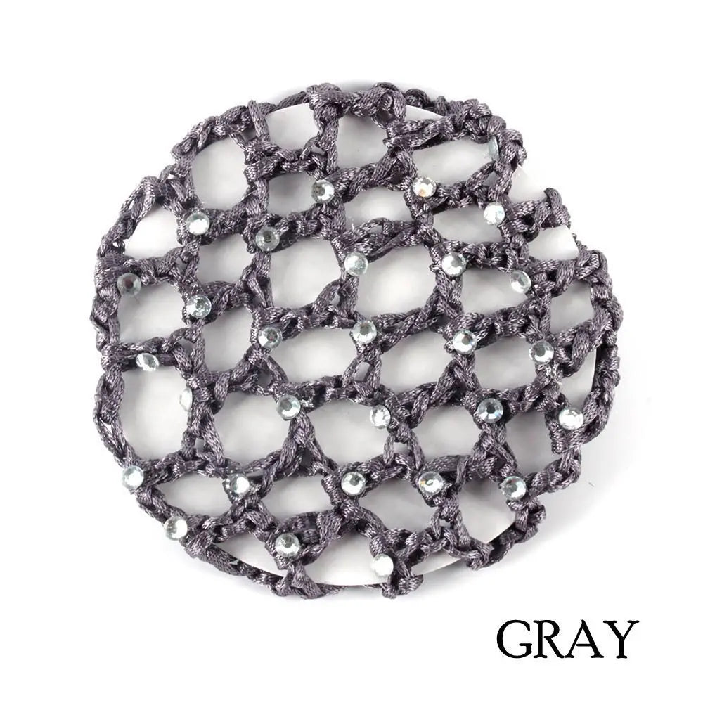 Pearl Rhinestone Bun Cover Hair Net | Ballet Dance Elastic