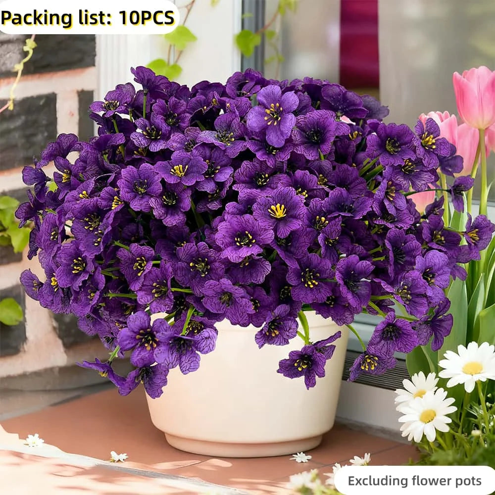UV Resistant Silk Artificial Flowers 9/10 PCS – Faux Blooms