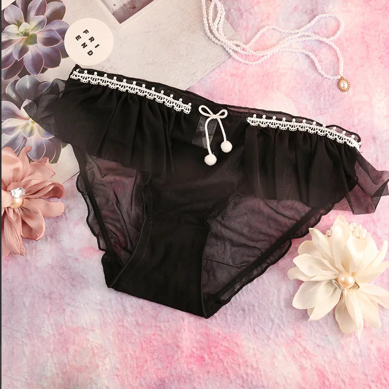 Fairy Floral Mesh Panties Women – Cotton Crotch Briefs
