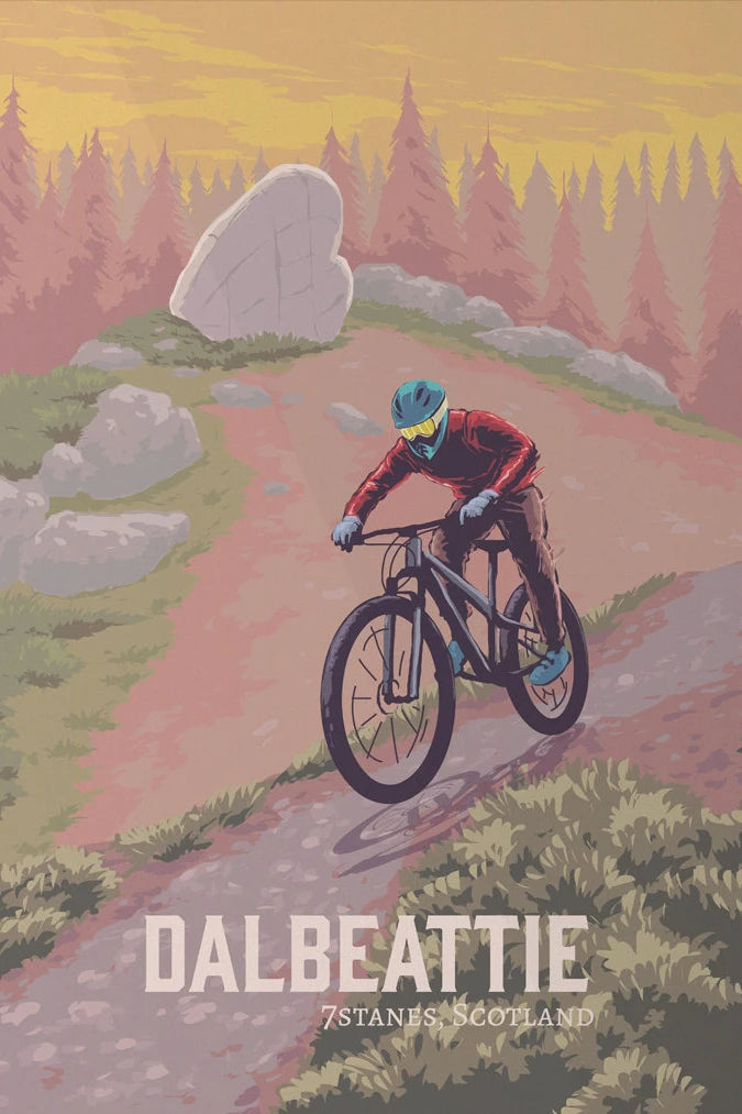 Hadrian's Cycleway Canvas Poster | Northumberland Cycling Wall Art