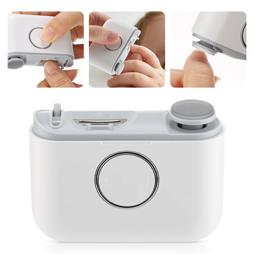 2-in-1 Electric Nail Clippers Dual-Blade Trimming Automatic Fingernail Toe Scissors Grinding Polishing Nails Cutter with Light Peaceful Pleasures Health and Wellness