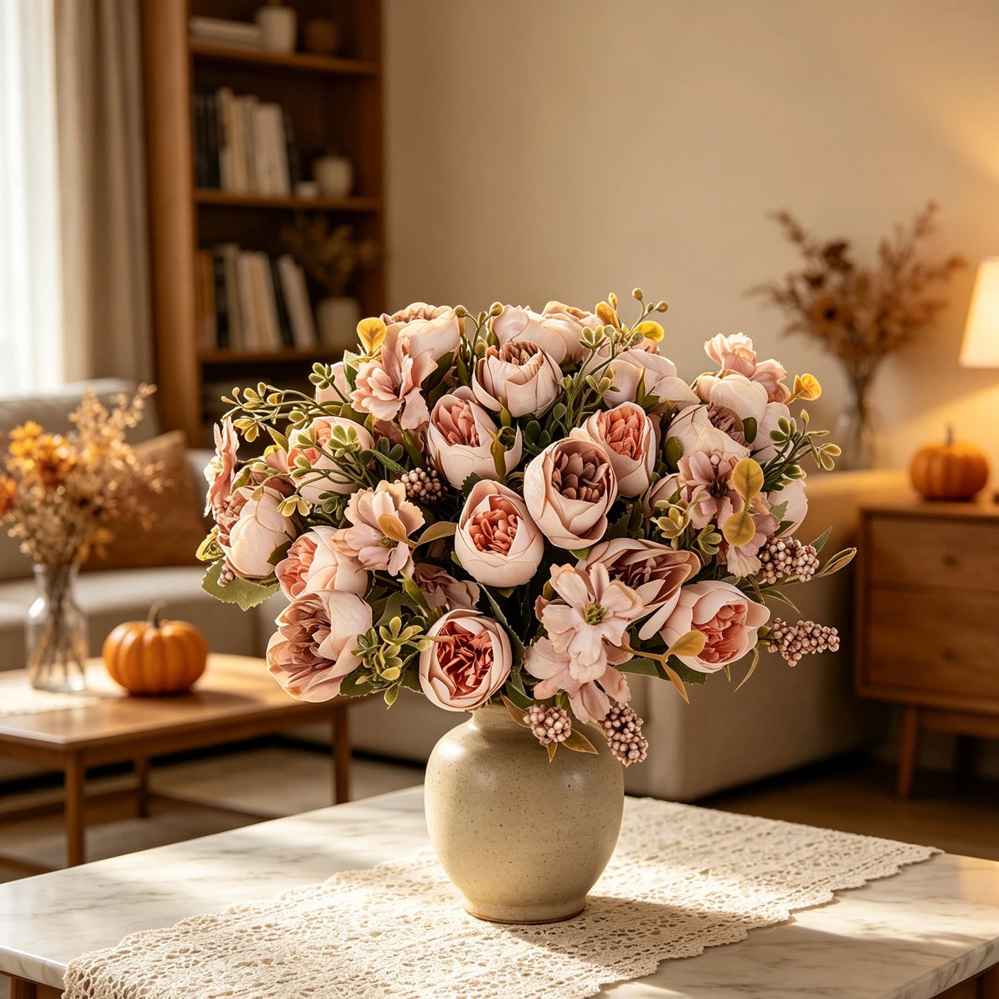 Artificial Silk Rose & Peony Bouquet | Wedding Home Decor