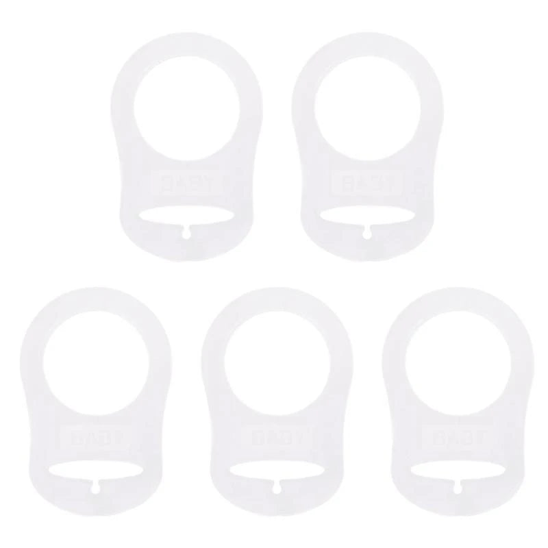 5pc Silicone Pacifier Holder Clip Adapter Rings – Baby DIY