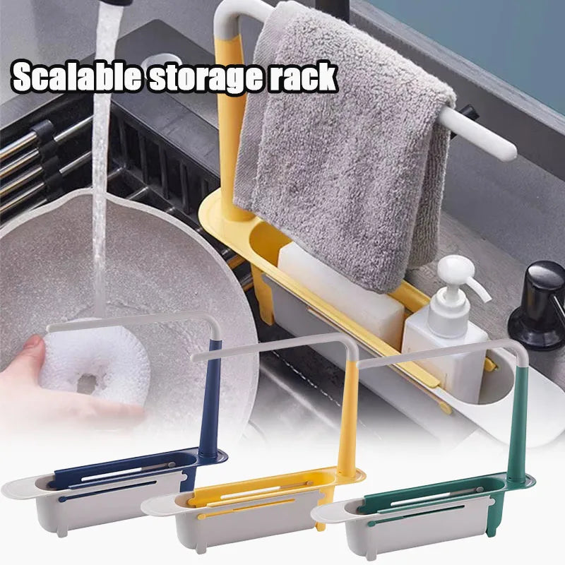 Expandable Sink Caddy Drain Basket | Sponge & Soap Organizer