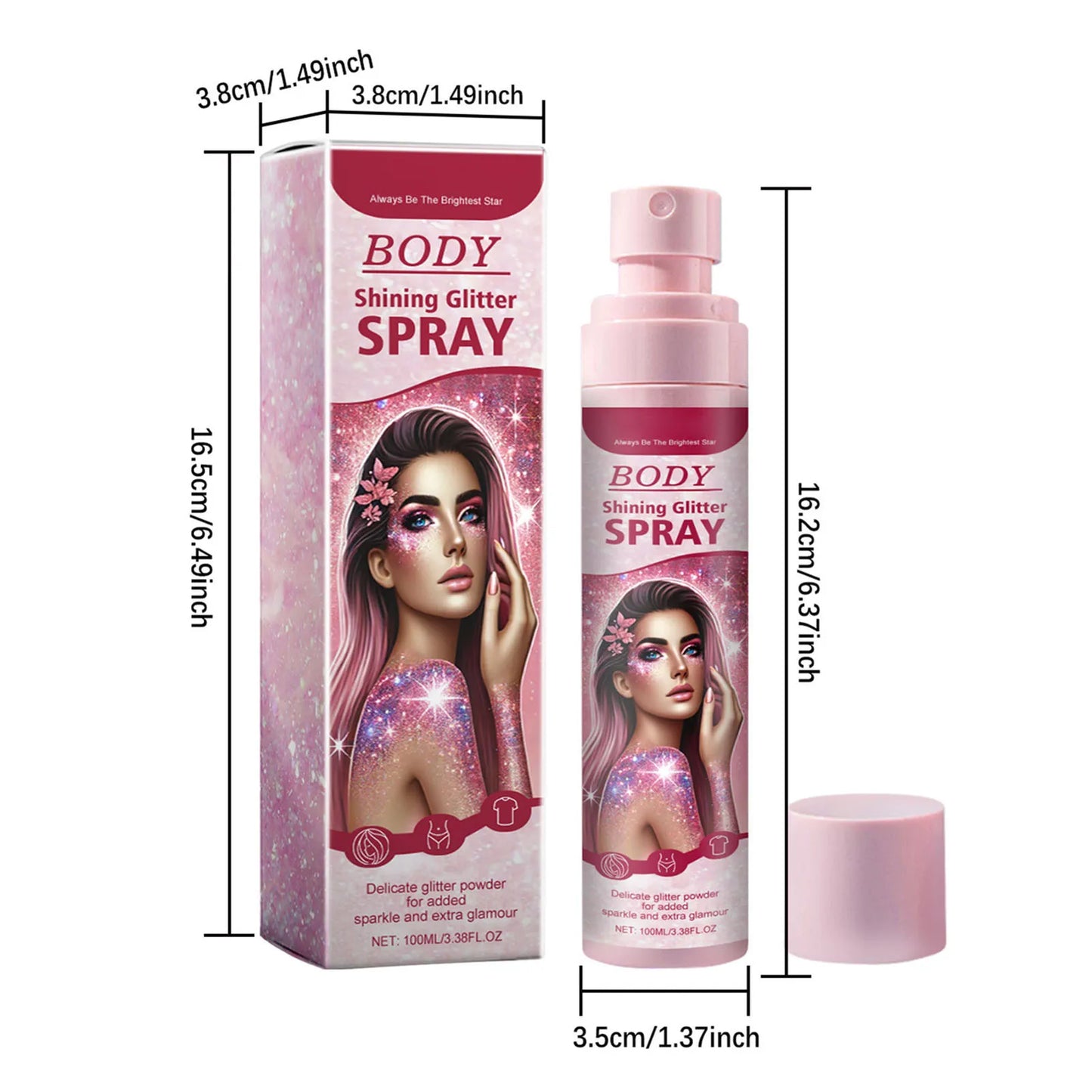 Disaar Glitter Spray for Hair & Body – Washable Shimmer