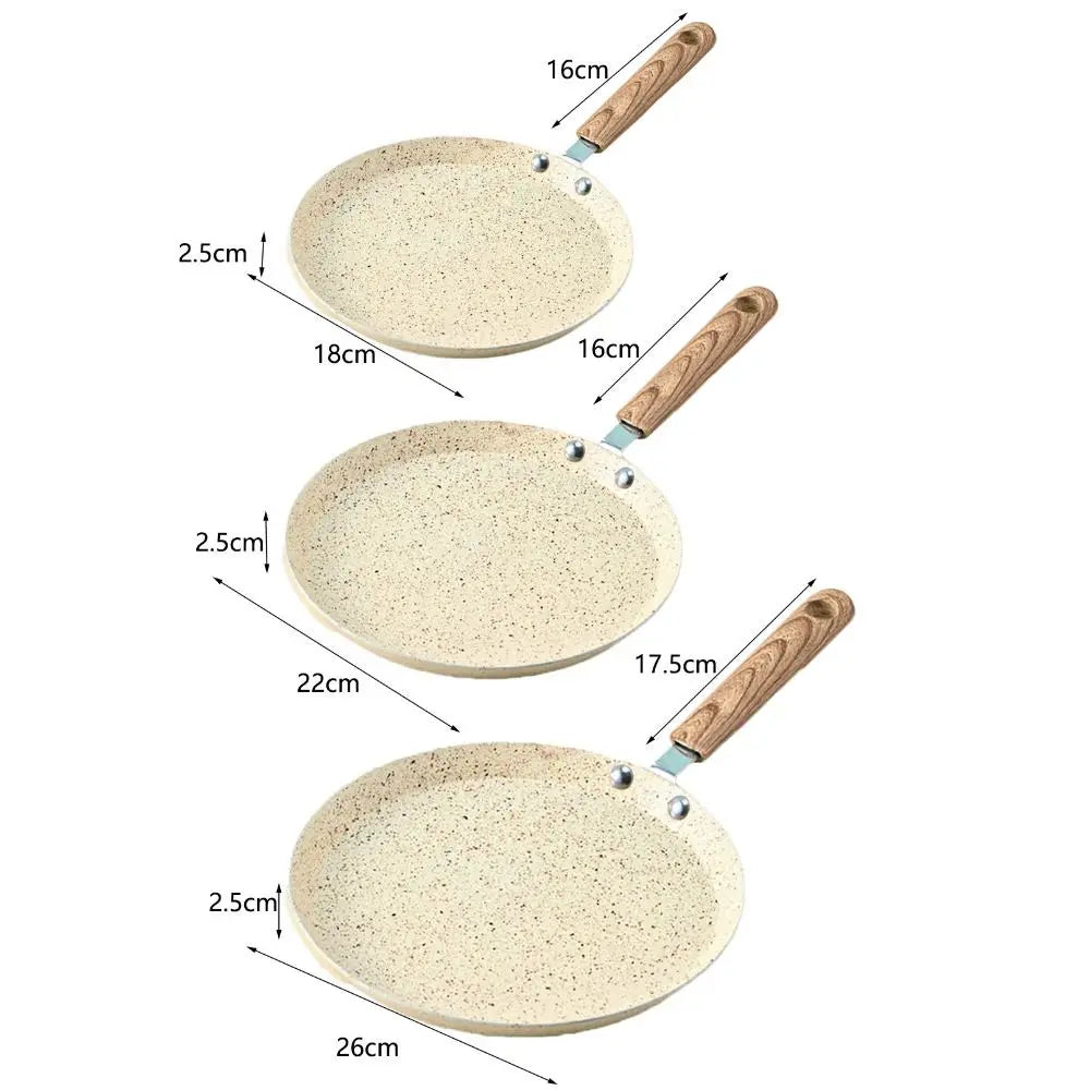 Non-Stick Crepe Pan Aluminum Wooden Handle | 6, 8 & 10 Inch