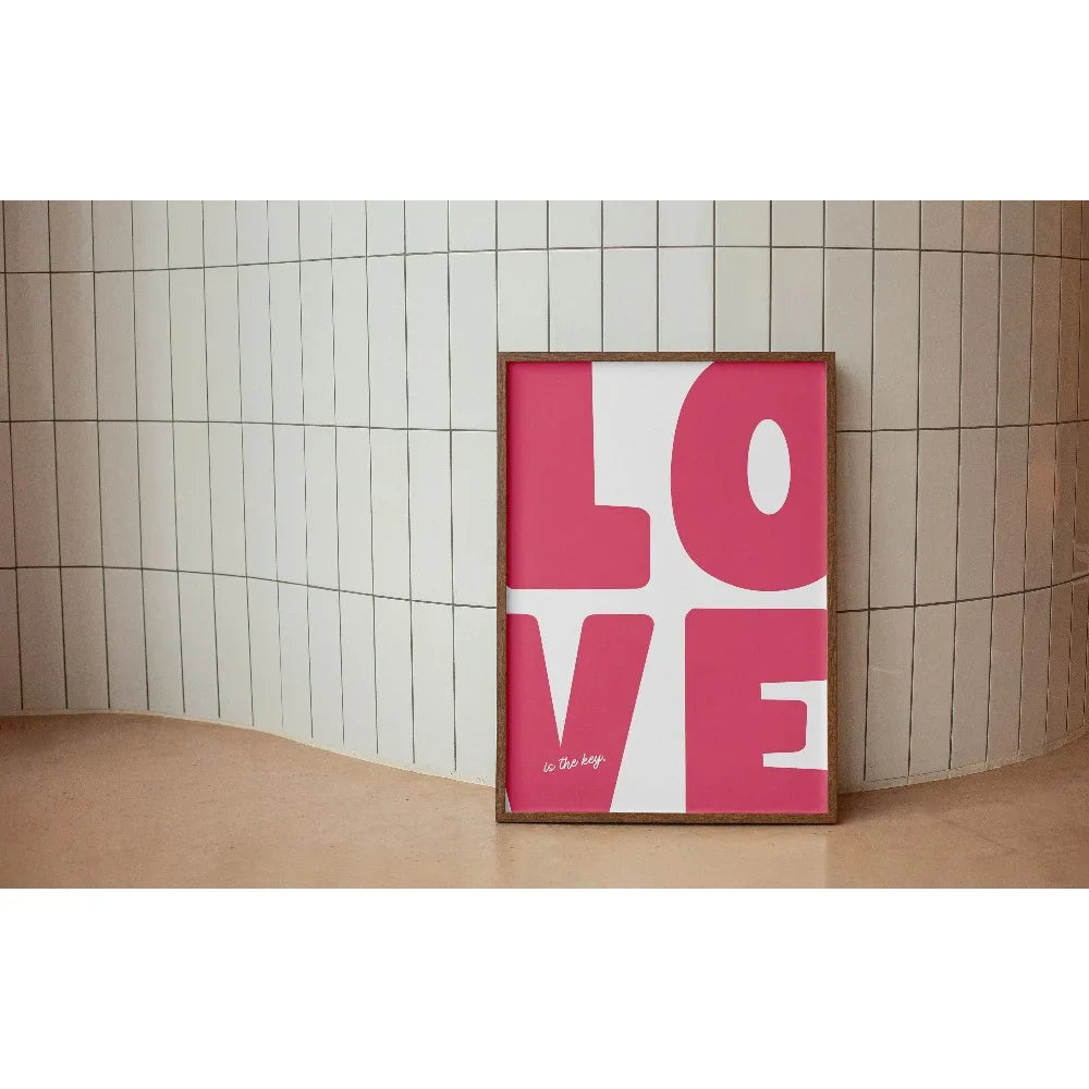 Blue Red Love Minimalist Canvas Wall Art | Valentine's Decor
