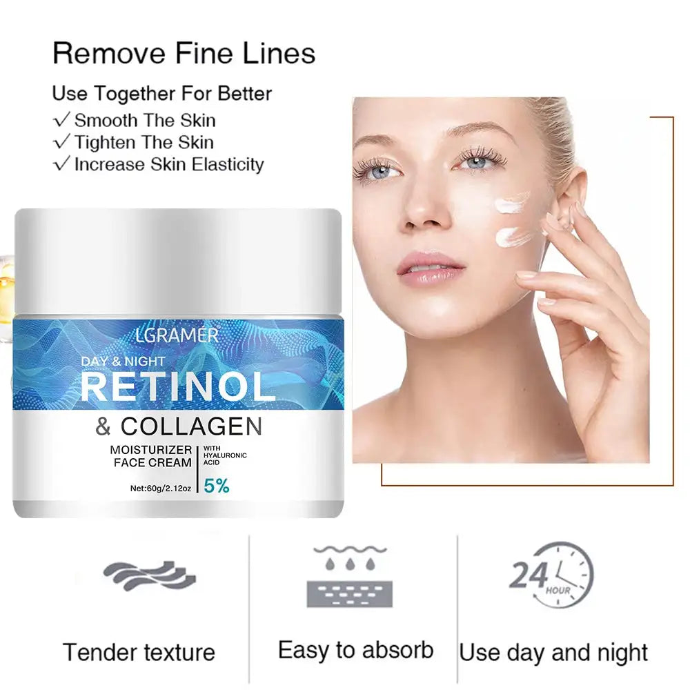 Retinol Firming Face Cream Lifting Neck Anti-aging Remove Wrinkles Night Day Cream Moisturizing Facial Serum Body Skin Care Peaceful Pleasures Health and Wellness
