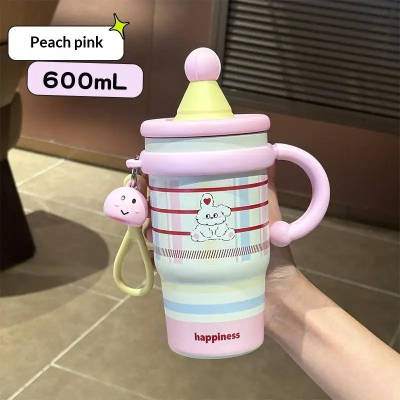 600ml Cartoon Stainless Steel 316 Leak-Proof Tumbler for Girls