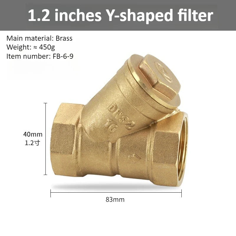 Brass Y-Strainer Filter BSP Thread DN8–DN50 | Water Filter Valve
