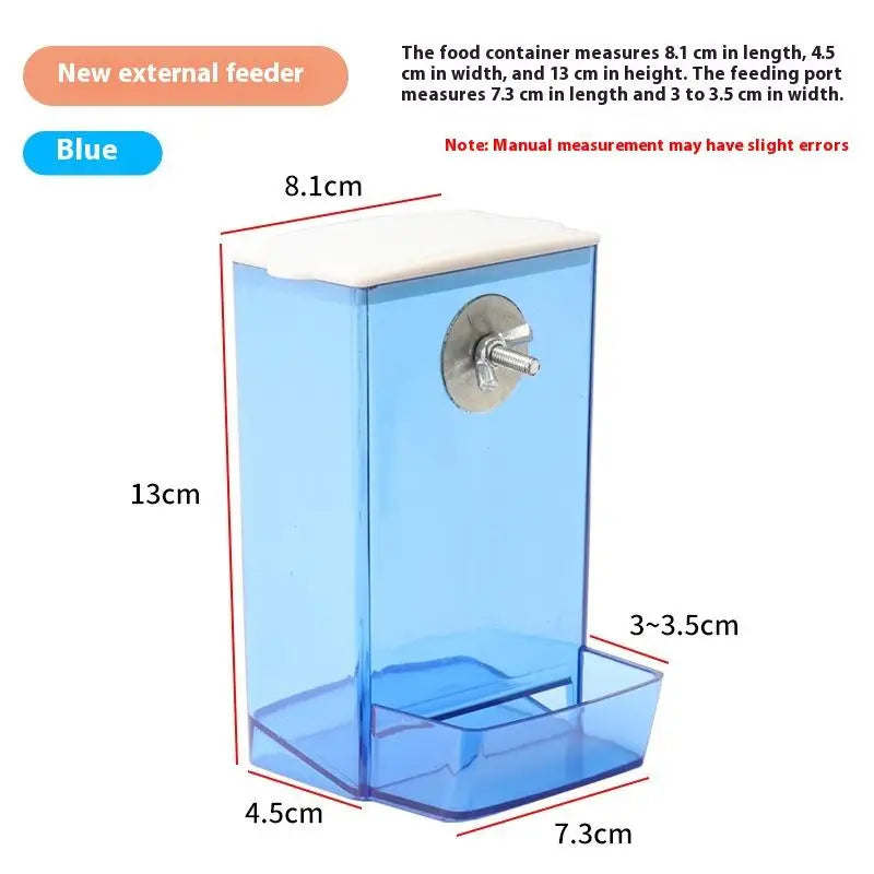 Large Anti-Splash Bird Feeder Box for Parrots & Small Birds