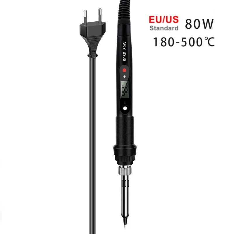 80W LCD Digital Soldering Iron | Adjustable Temp 220V | 1-5 Pack Peaceful Pleasures Health and Wellness 1PC EU