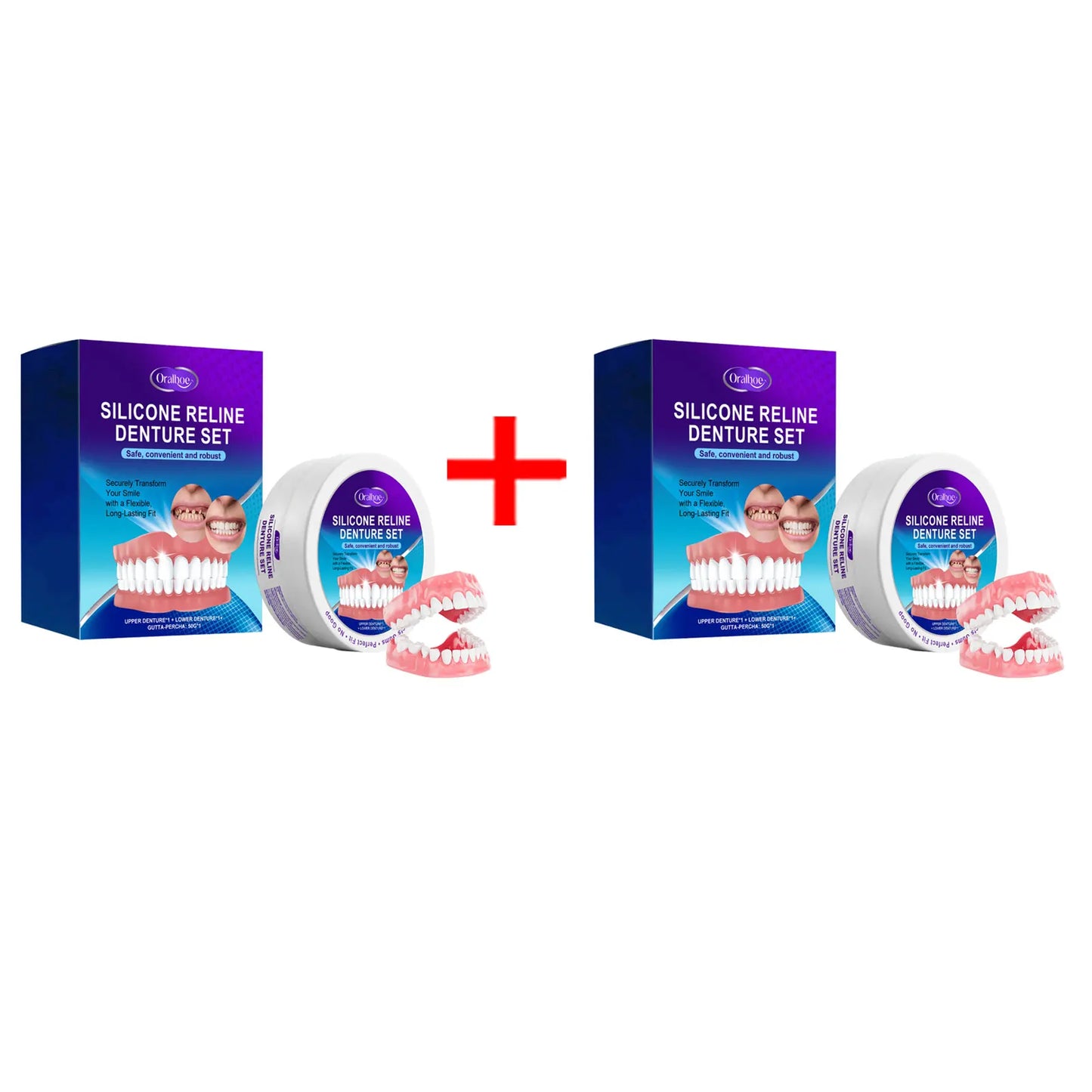 Silicone Temporary Denture Kit – Adjustable False Teeth Smile