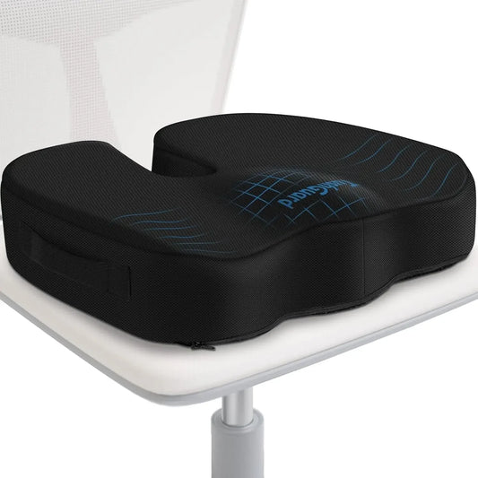 Memory Foam Seat Cushion for Office Chair, Car, Wheelchair - Non-Slip, Pain Relief for Back and Sciatica Peaceful Pleasures Health and Wellness United States