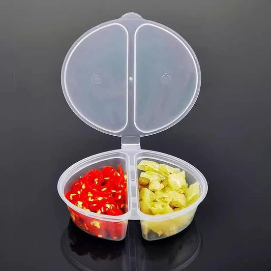 2 Compartment Snack Sauce Containers Good Sealing without Water Leakage Containers for Peanut Butter or Condiments Peaceful Pleasures Health and Wellness