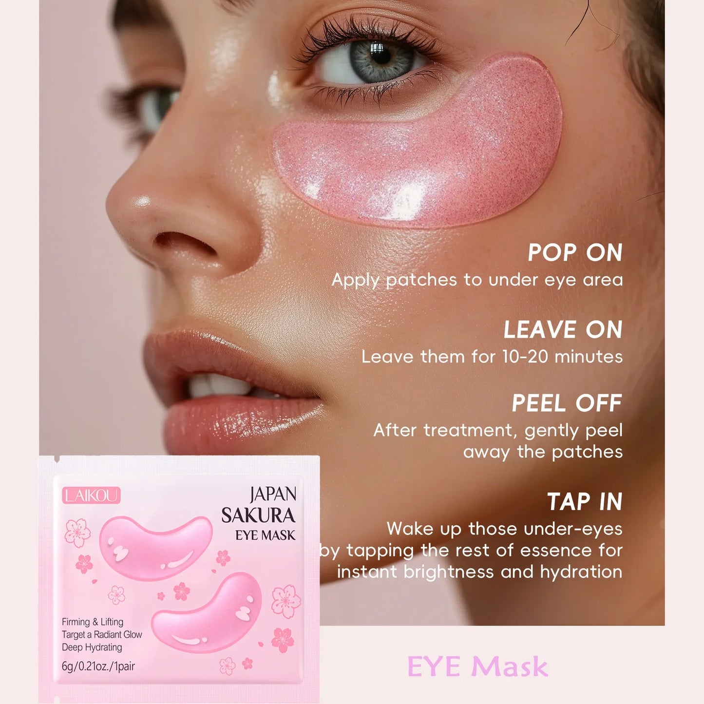 LAIKOU Sakura Eye Mask – Hydrating Under Eye Patches