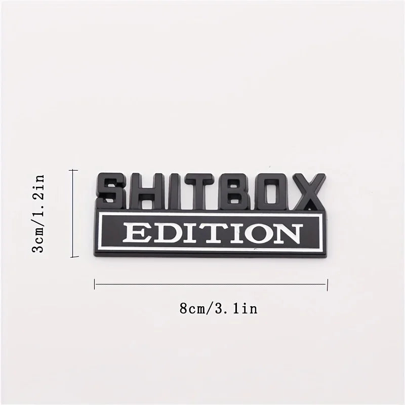 SHITBOX zinc alloy car stickers, car tailgate, car modification car stickers, personalized fashion, specifications are diverse Peaceful Pleasures Health and Wellness