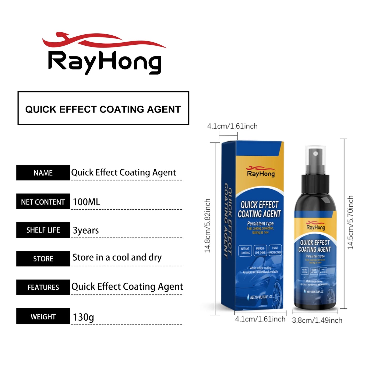 Rayhong Car Coating Spray | Gloss, Antifouling Paint Protection