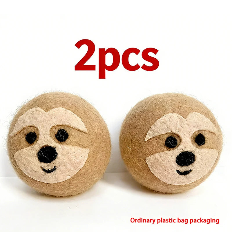 2/6Pcs XL size Reusable Wool Dryer Balls Clothes Softener Laundry Fleece Dryer Ball Kit Home Clothes Dryer Washing Machine Peaceful Pleasures Health and Wellness 2PCS Brown Sloth