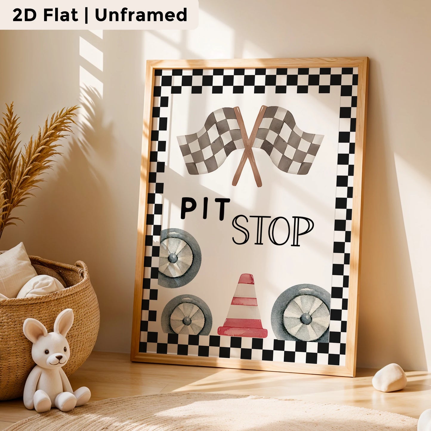 3-Piece Cartoon Gas Station Canvas Wall Art | Kids Room Decor