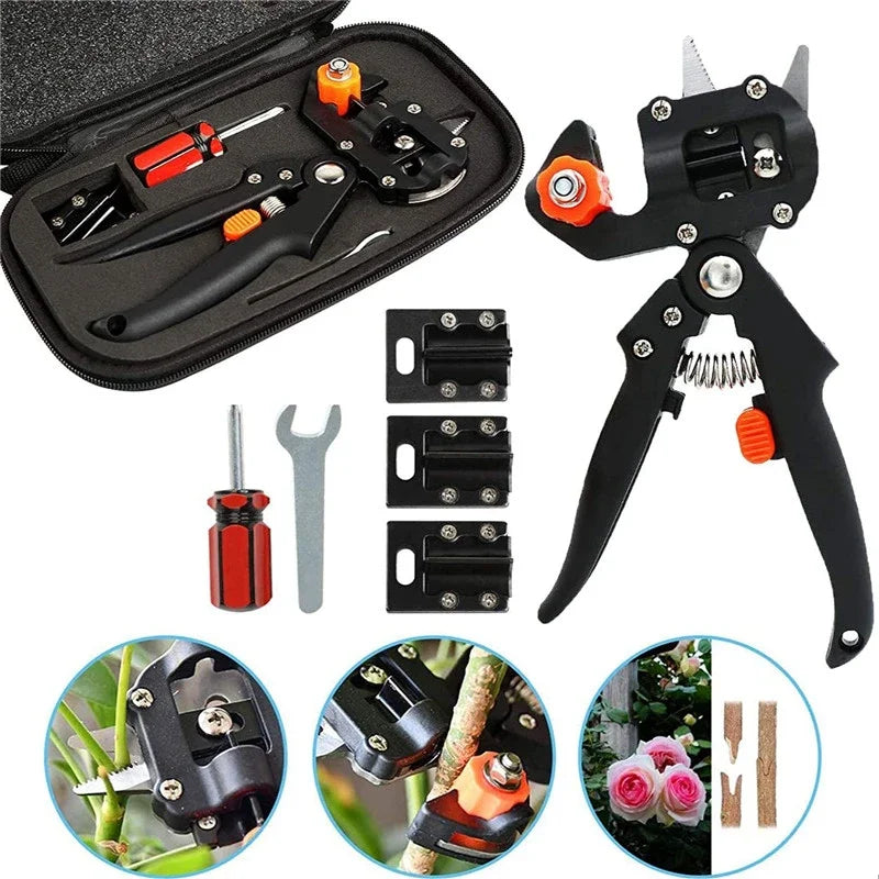 Multi-functional Garden Trimmer Pruning Seedlings Grafting Scissors Fruit Tree Grafting Machine Portable Gardening Tools Peaceful Pleasures Health and Wellness black suit