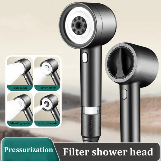 4-Mode Pressurized Filter Shower Head | Water Purification Filter Shower Head Oasis Select